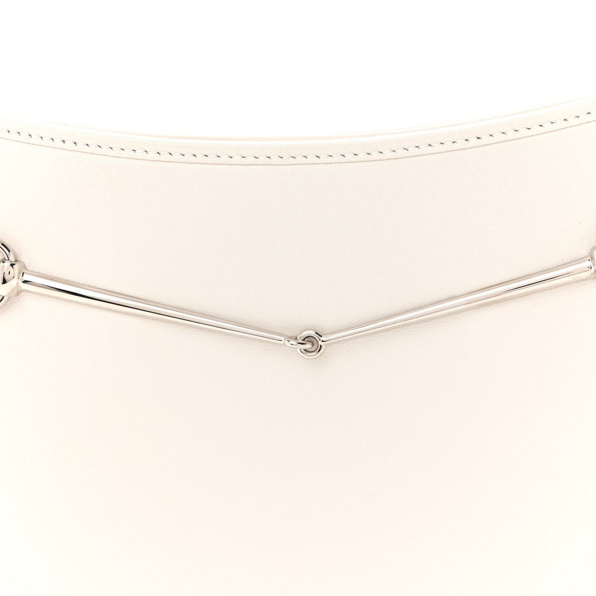 Calfskin Horsebit Slim Shoulder Bag White