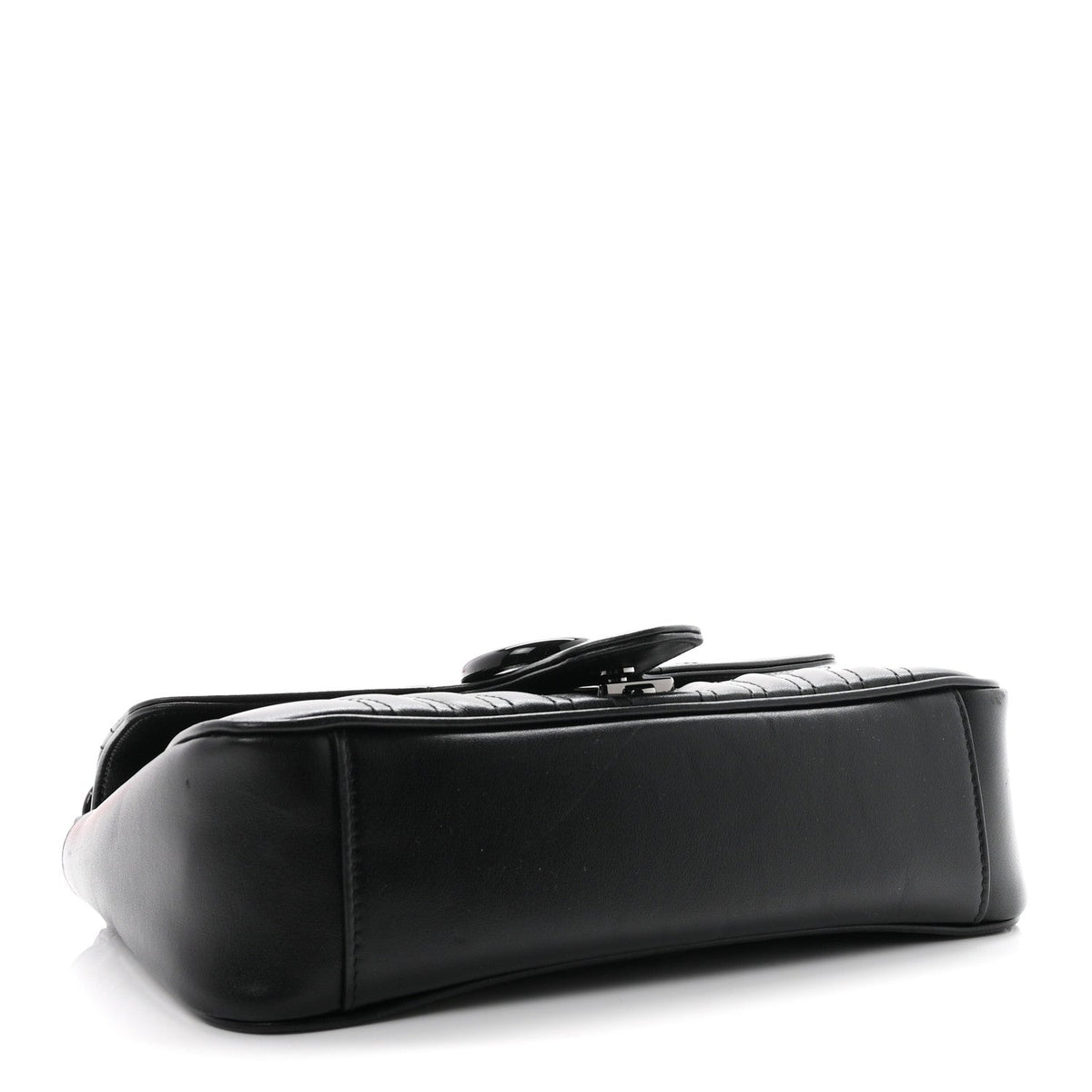 Calfskin Matelasse Monochrome Small GG Marmont Shoulder Bag Black