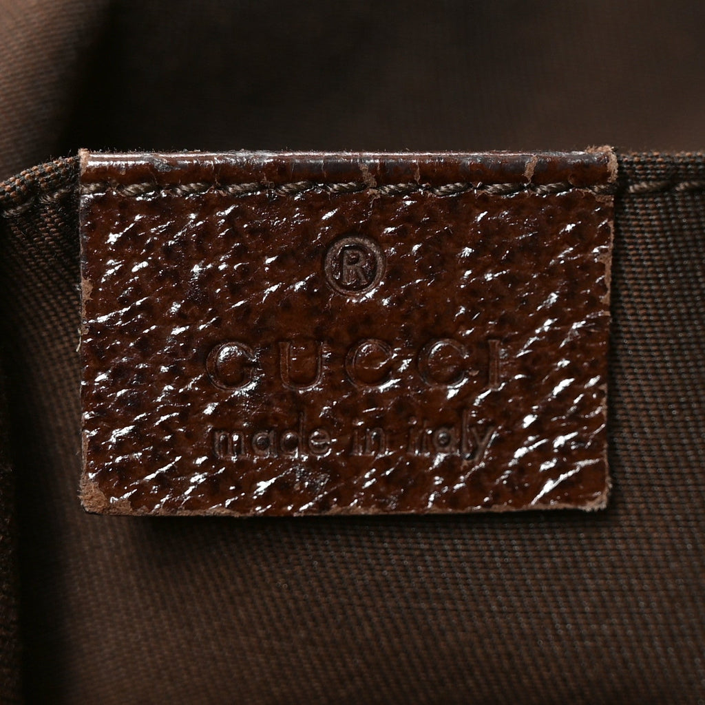 GG Monogram Medium Web Handle Vertical Tote Dark Brown