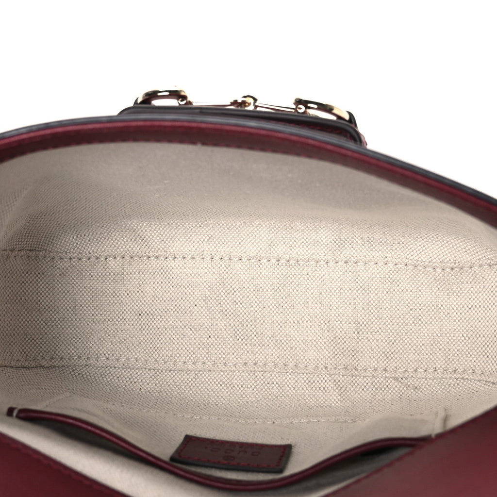 Arabella Calfskin Horsebit 1955 Soft Small Shoulder Bag Rosso Ancora