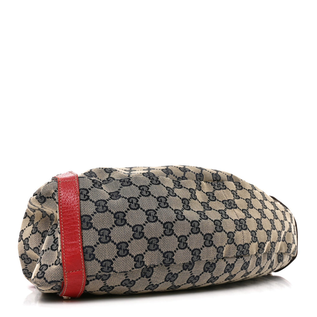 Monogram Medium Abbey Shoulder Bag Navy Red