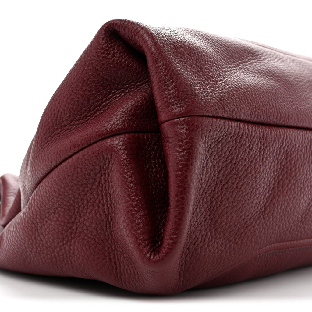 Grained Calfskin Softbit Maxi Shoulder Bag Rosso Ancora