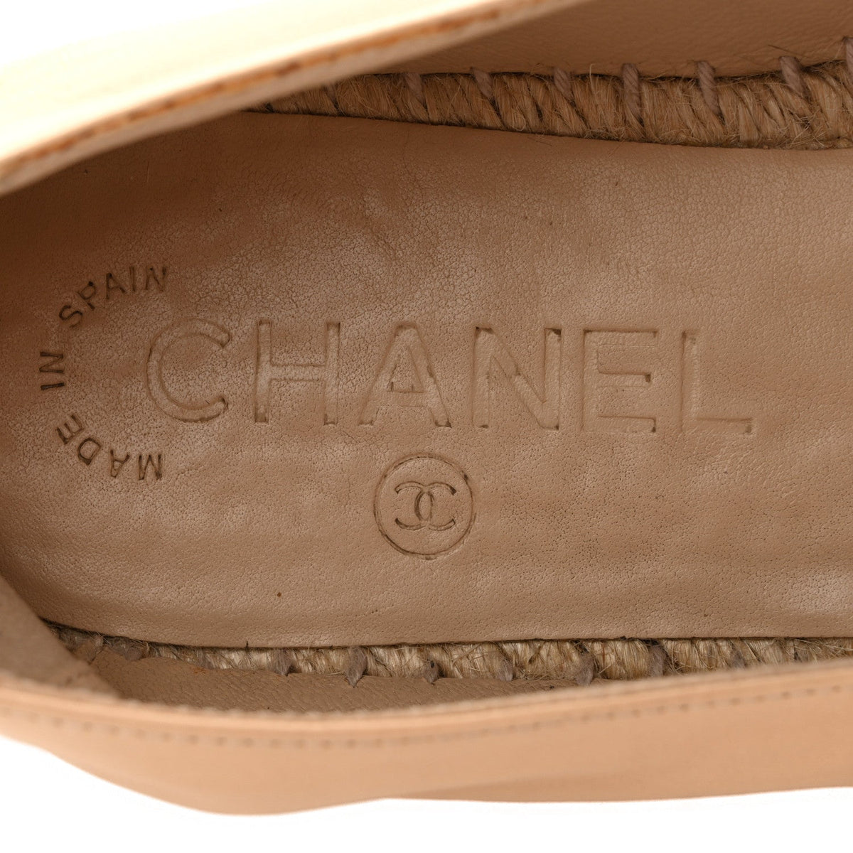 Lambskin CC Espadrilles 37 Beige Black