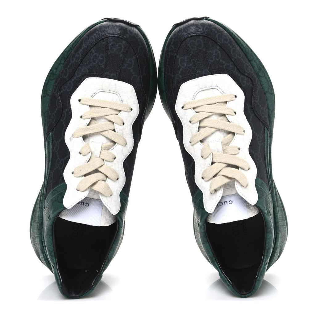 GG Supreme Monogram Mens Rhyton Sneakers 8.5 Black Green