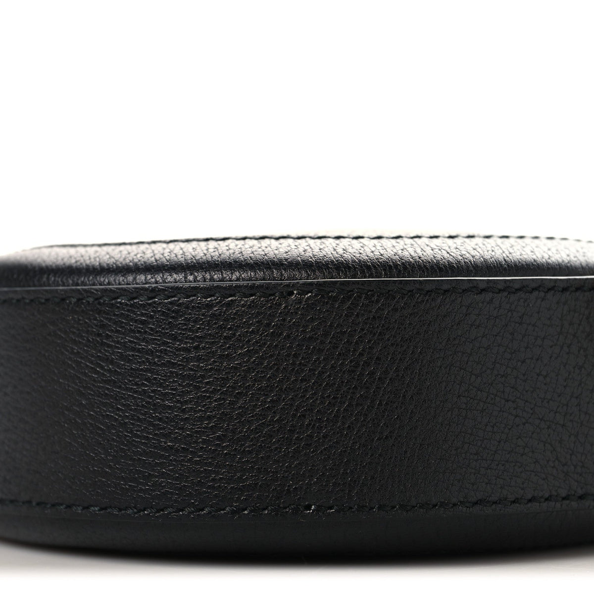 Grained Calfskin Web Mini Ophidia Round Shoulder Bag Black
