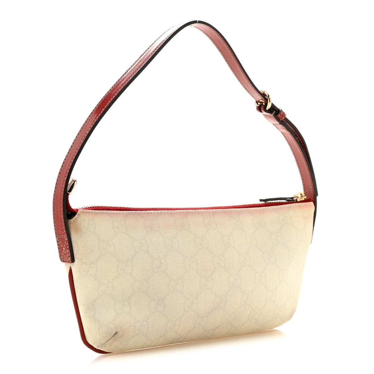 GG Plus Monogram Tattoo Heart Boat Pochette Off White Red