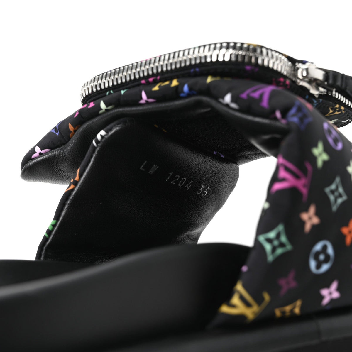 LV X TM Monogram Multicolor Pool Pillow Flat Comfort Mule 35 Black