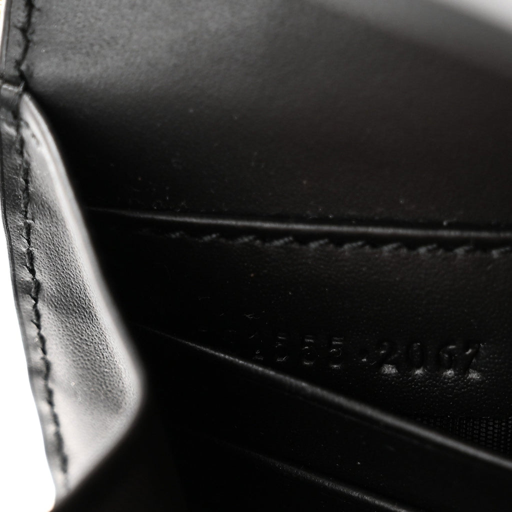 Calfskin GG Debossed Chain Wallet Black