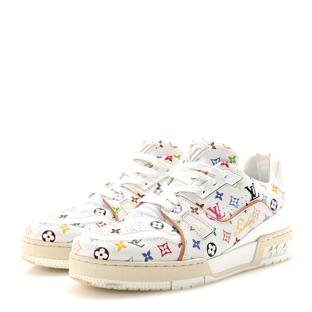LV X TM Calfskin Monogram Multicolor Womens LV Trainer Sneakers 39 White