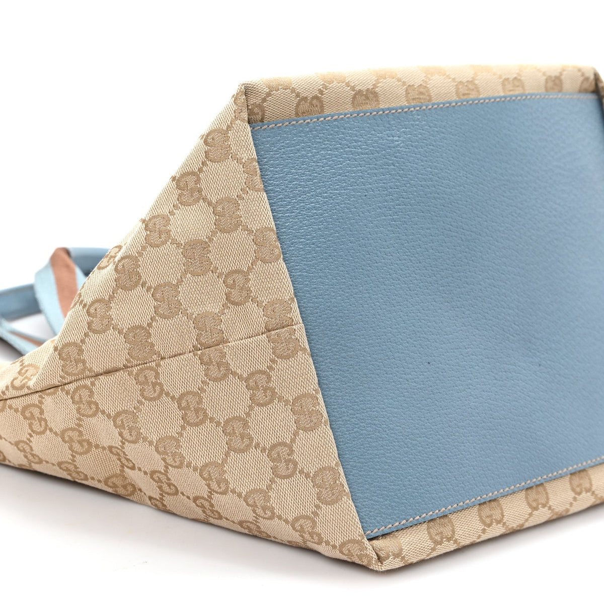 GG Monogram Medium Web Handle Bucket Tote Blue