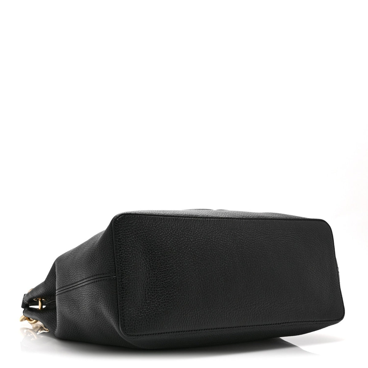 Pebbled Calfskin Large Soho Hobo Black