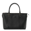 Soft Microguccissima Small Zippered Satchel Black