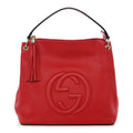 Pebbled Calfskin Large Soho Hobo Tabasco Red