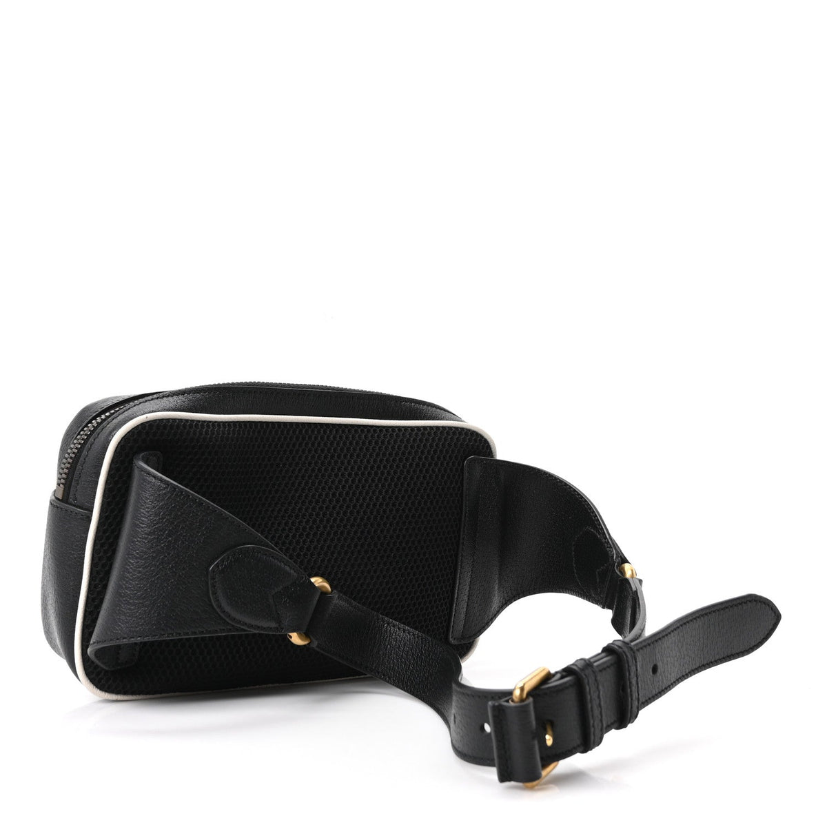 X ADIDAS Textured Dollar Calfskin Belt Bag Black