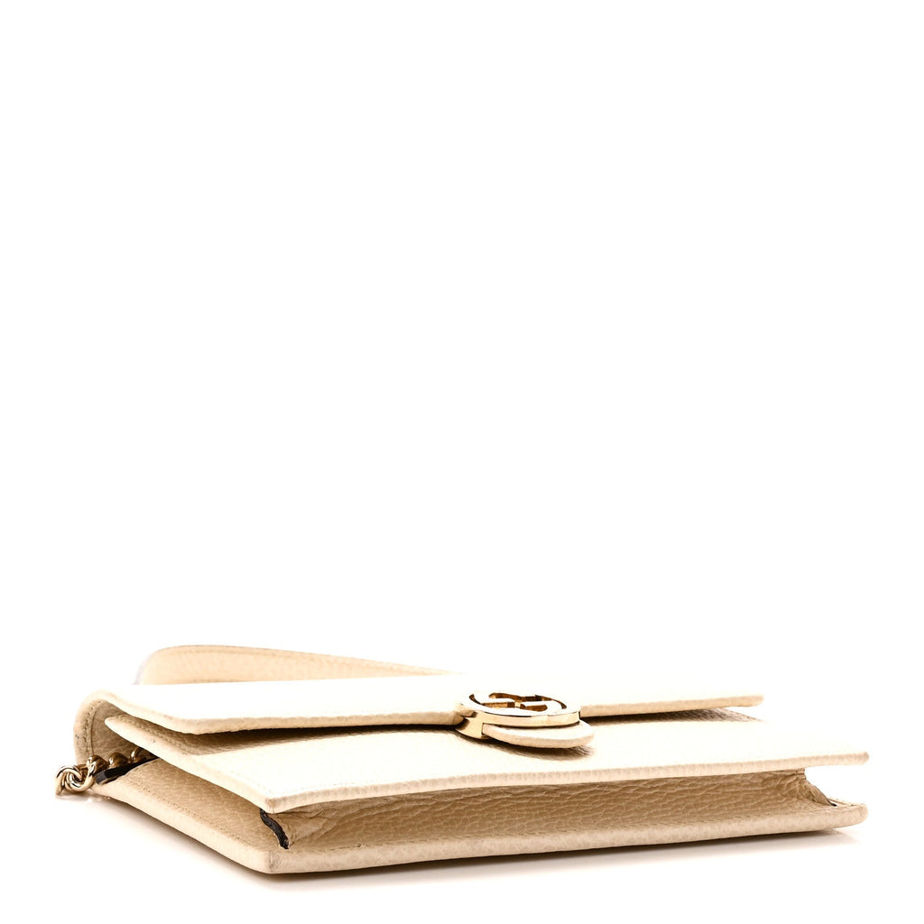 Dollar Calfskin Interlocking G Chain Wallet Ivoire