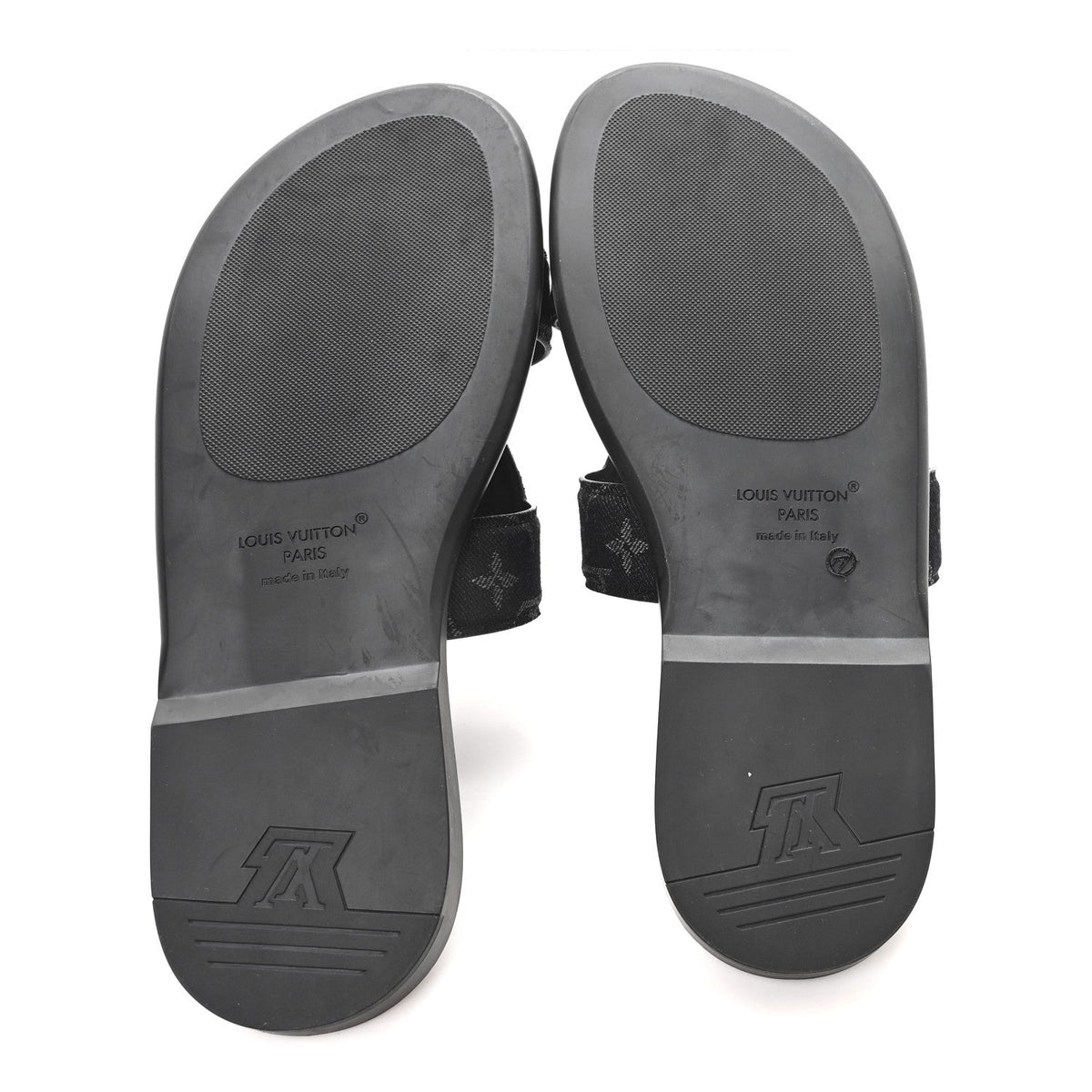 Monogram Denim Mens LV Oasis Mules 8.5 Black