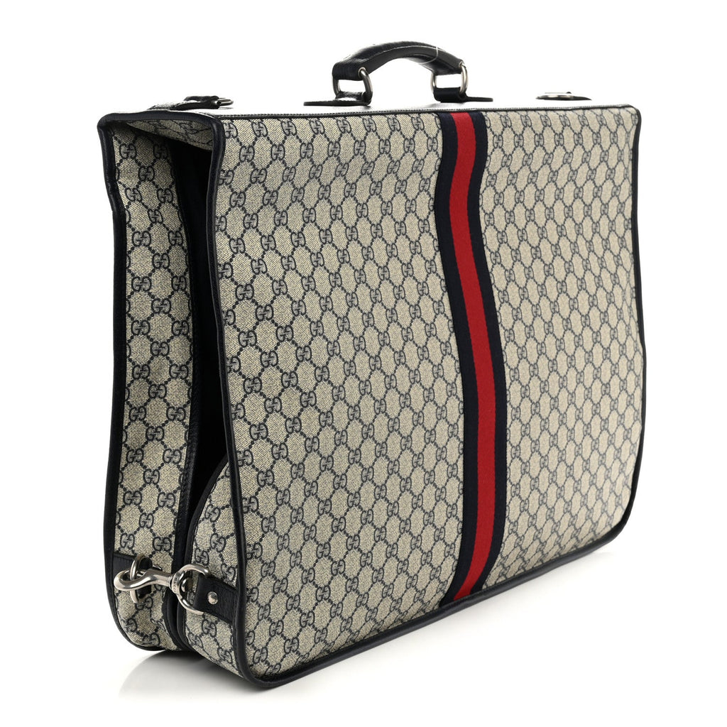 GG Supreme Monogram Web Savoy Garment Bag Beige Blue