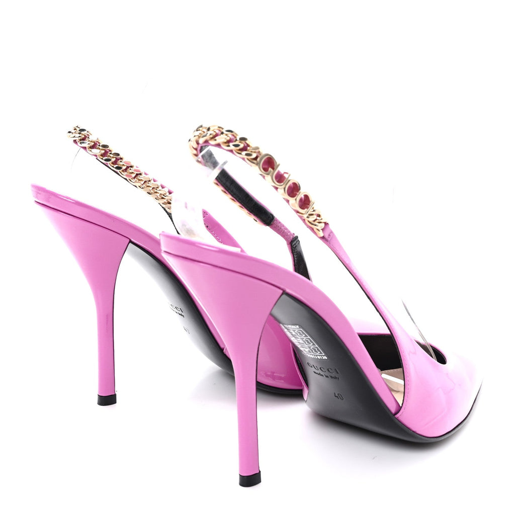 Vernice Crystal Nappa Charlotte Signoria 105 Slingback Pumps 40 Libre Pink
