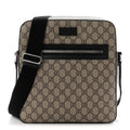 GG Supreme Monogram Flat Messenger Bag Beige Black New Acero