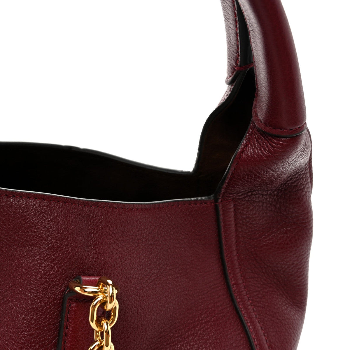 Grained Calfskin Softbit Medium Shoulder Bag Rosso Ancora