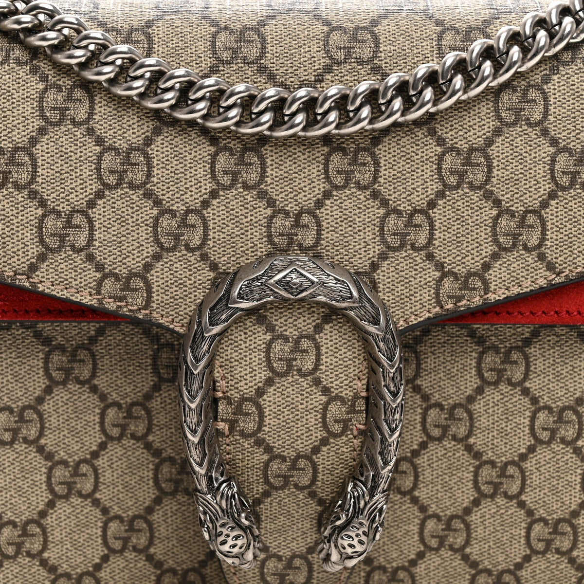 GG Supreme Monogram Small Dionysus Shoulder Bag Red