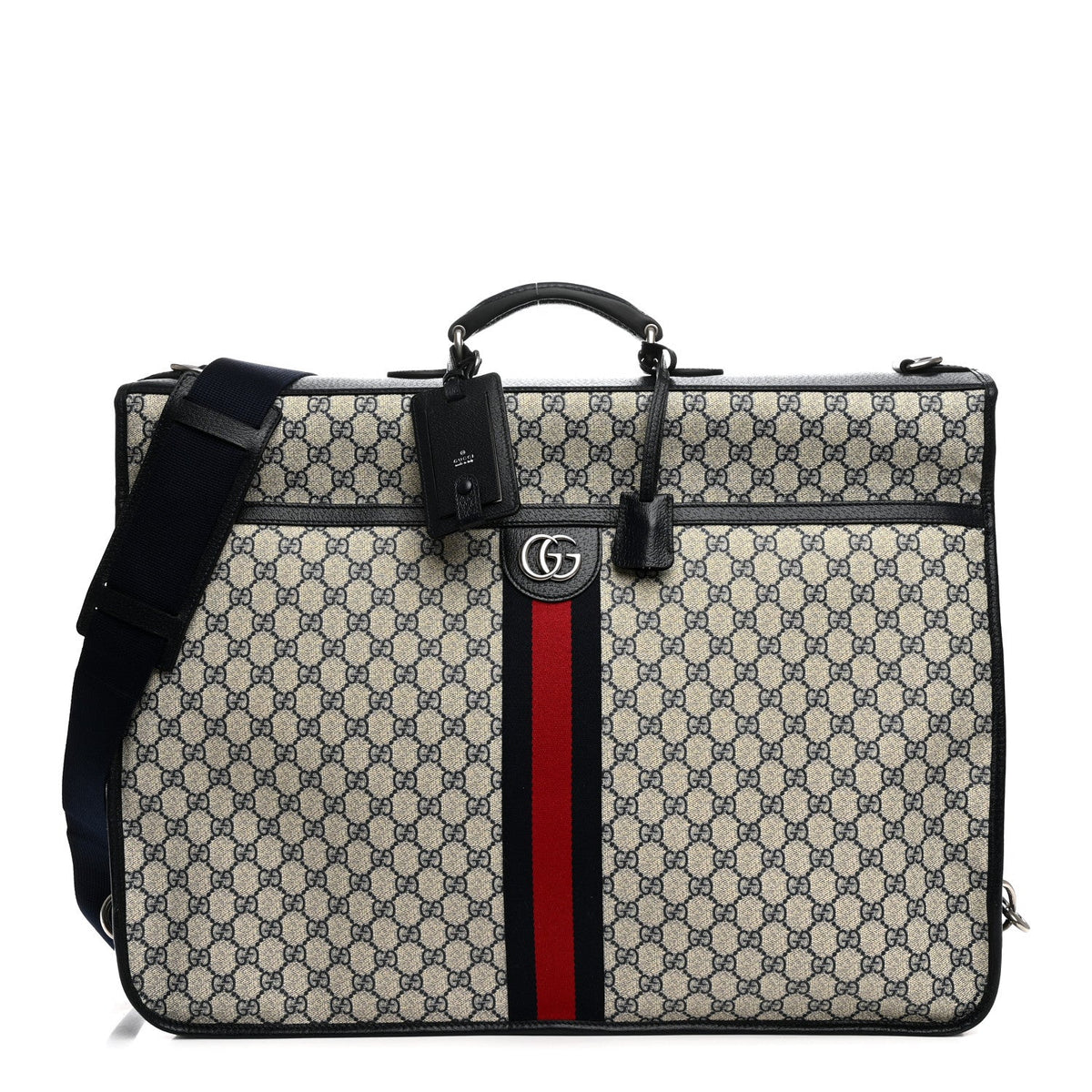 GG Supreme Monogram Web Savoy Garment Bag Beige Blue