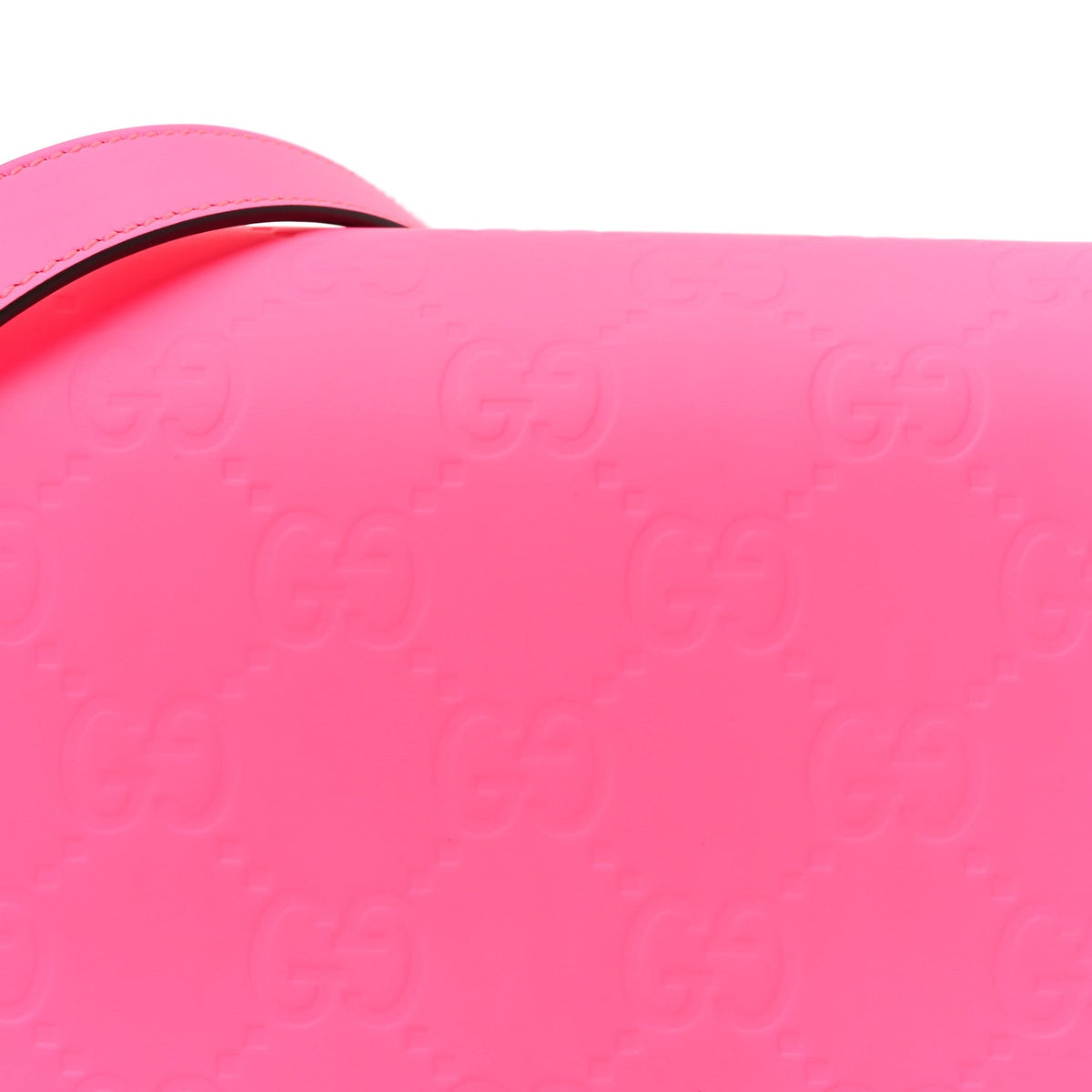 Calfskin GG Rubber effect Super Mini Bag  Pink