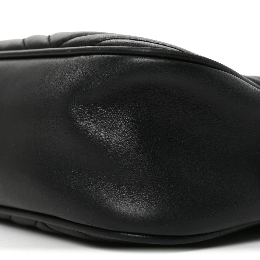 Calfskin Matelasse Small GG Marmont Chain Shoulder Bag Black