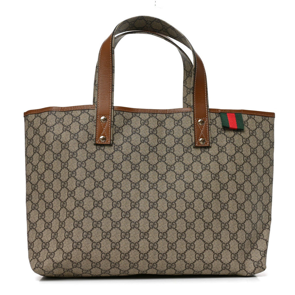 GG Plus Monogram Medium Signature Web Loop Tote Brown