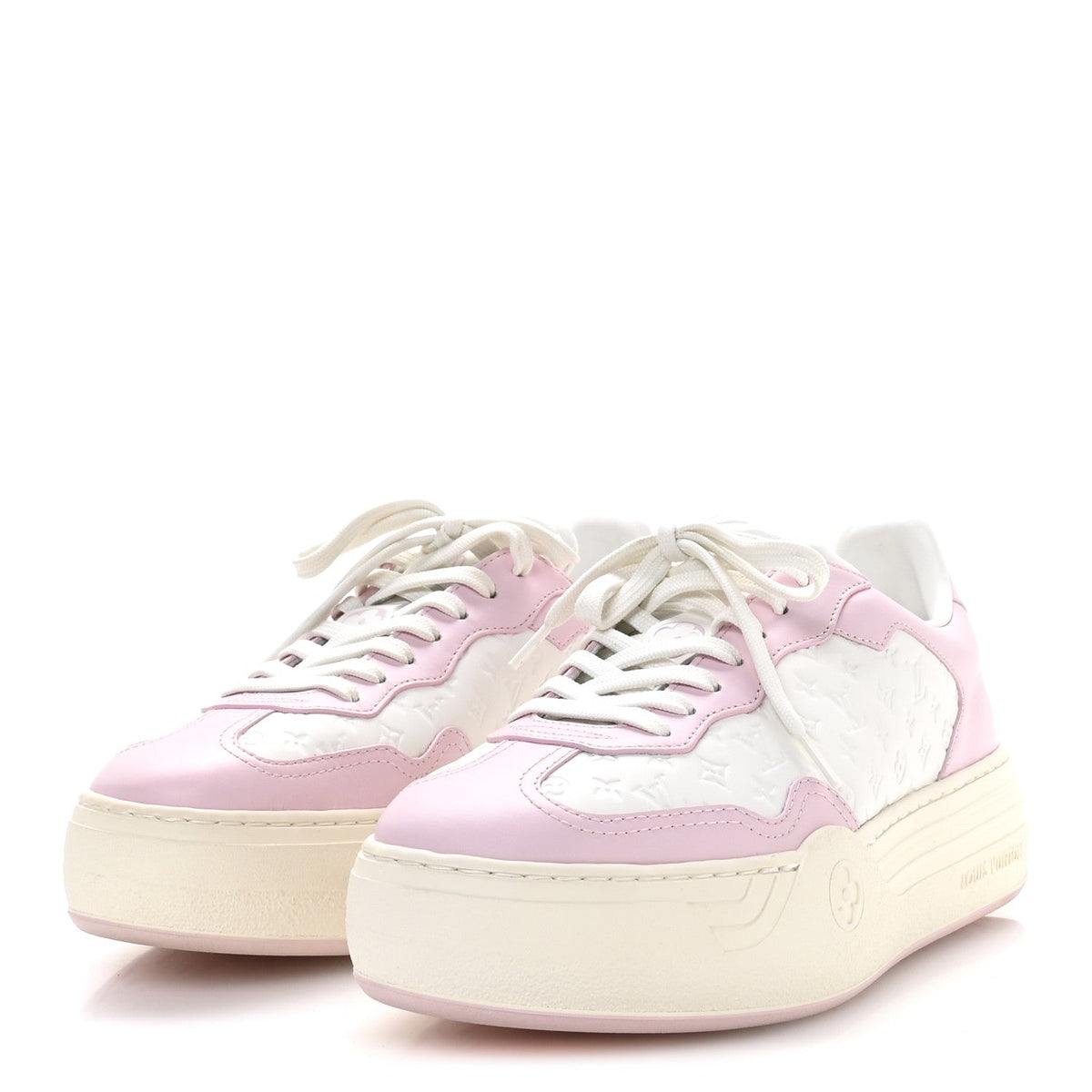 Calfskin Monogram LV Groovy Platform Sneakers 38 Pink