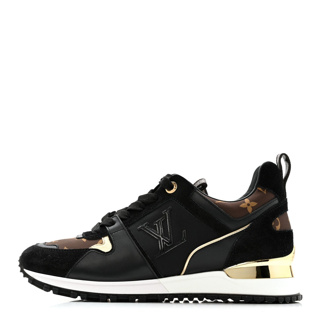 Suede Calfskin Recycled Monogram Nylon Run Away Sneakers 39 Black