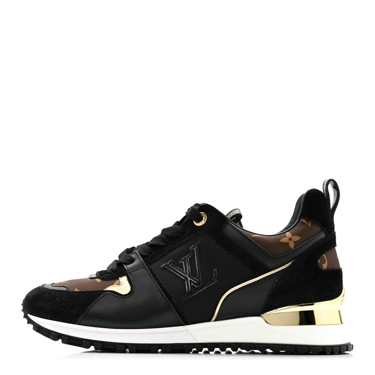 Suede Calfskin Recycled Monogram Nylon Run Away Sneakers 39 Black