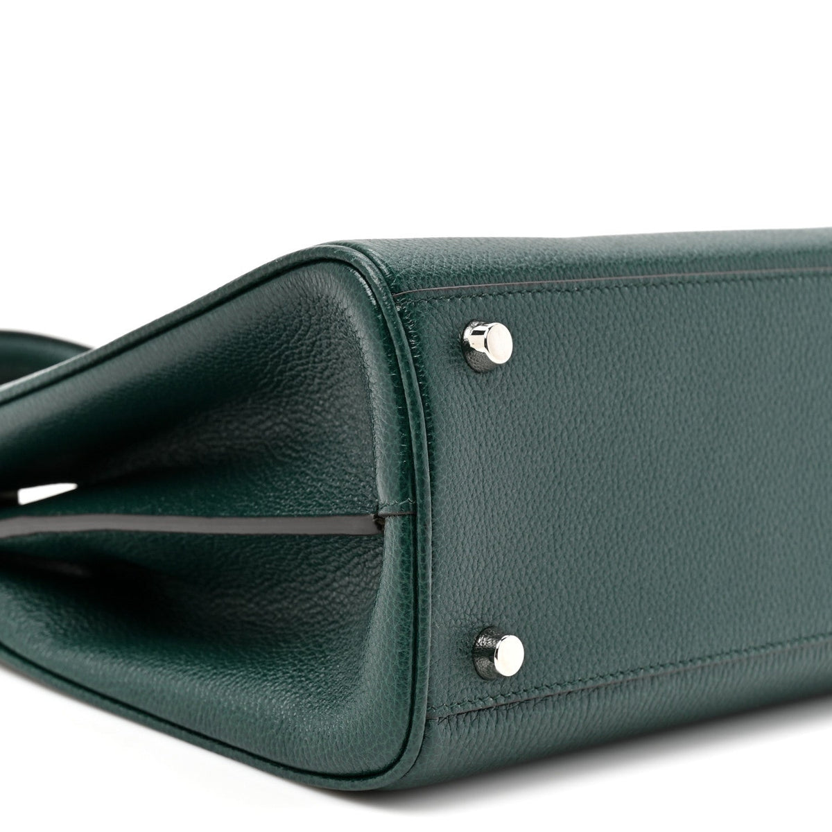 Grainy Calfskin Small Zumi Top Handle Bag Vintage Green