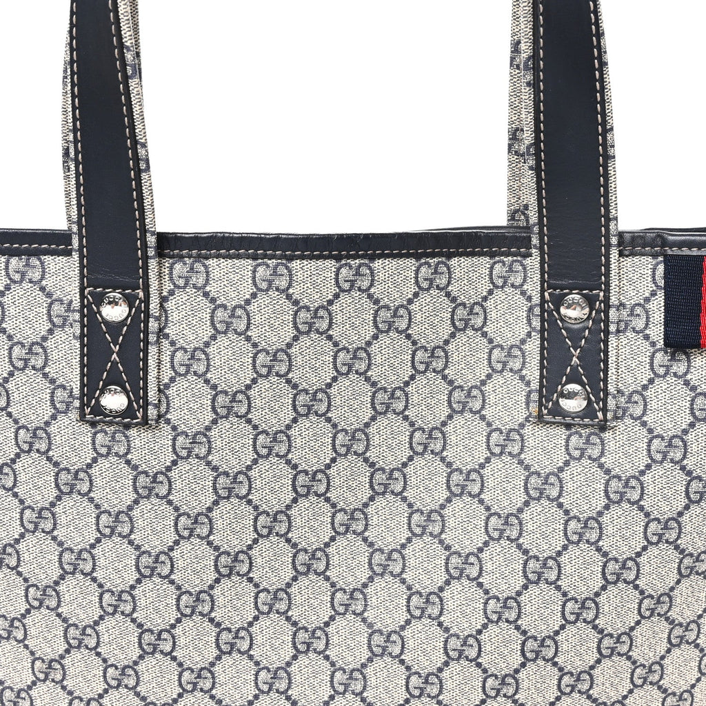 GG Plus Monogram Medium Signature Web Loop Tote Navy
