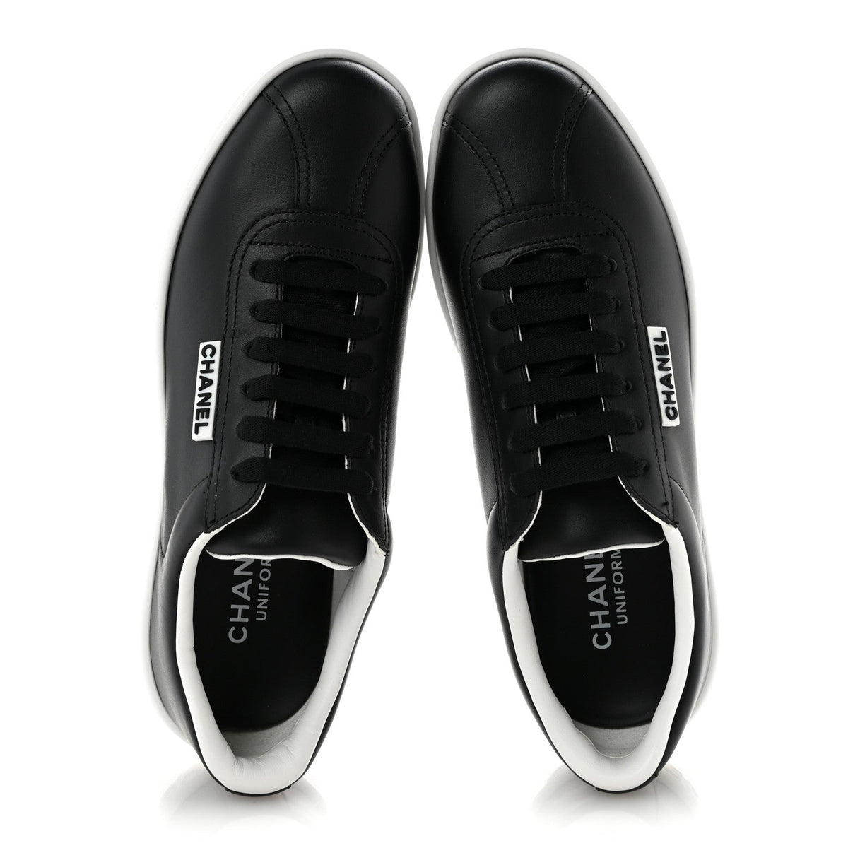 Calfskin CC Uniform Womens Sneakers 37 Black