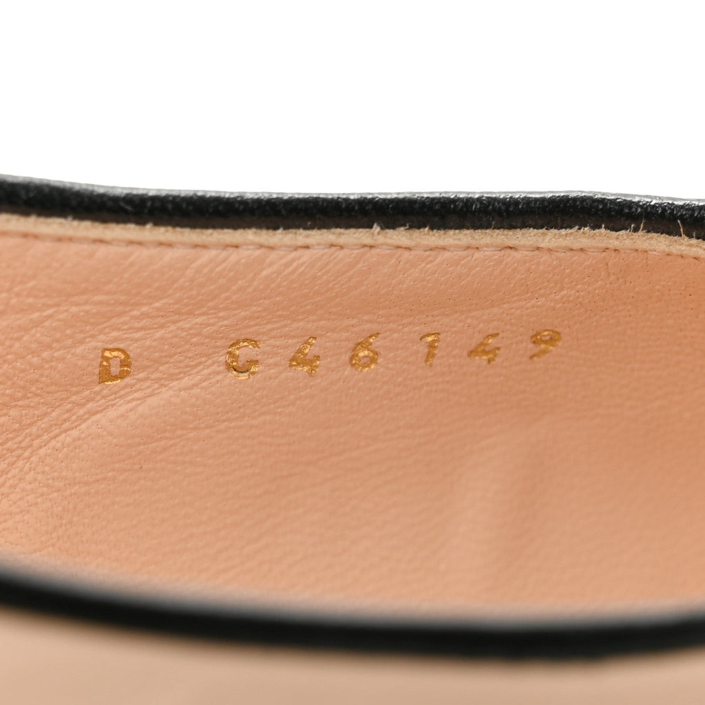 Lambskin Bow Mary Jane Flats 37 Beige Black