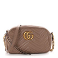 Calfskin Matelasse Small GG Marmont Chain Shoulder Bag Porcelain Rose