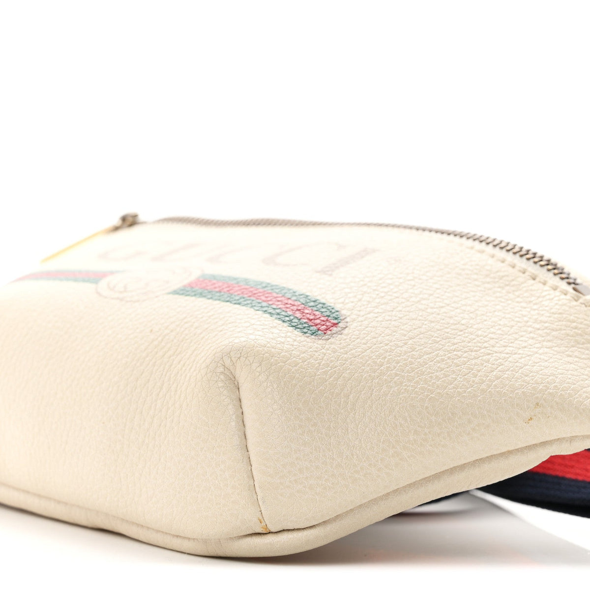 Grained Calfskin Small Logo Belt Bag White