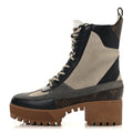 Suede Calfskin Monogram Laureate Platform Desert Boots 37 Grey
