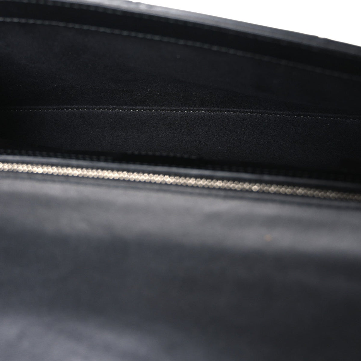 Senna Calfskin Lines Petite GG Top Handle Shoulder Bag Black Mystic White