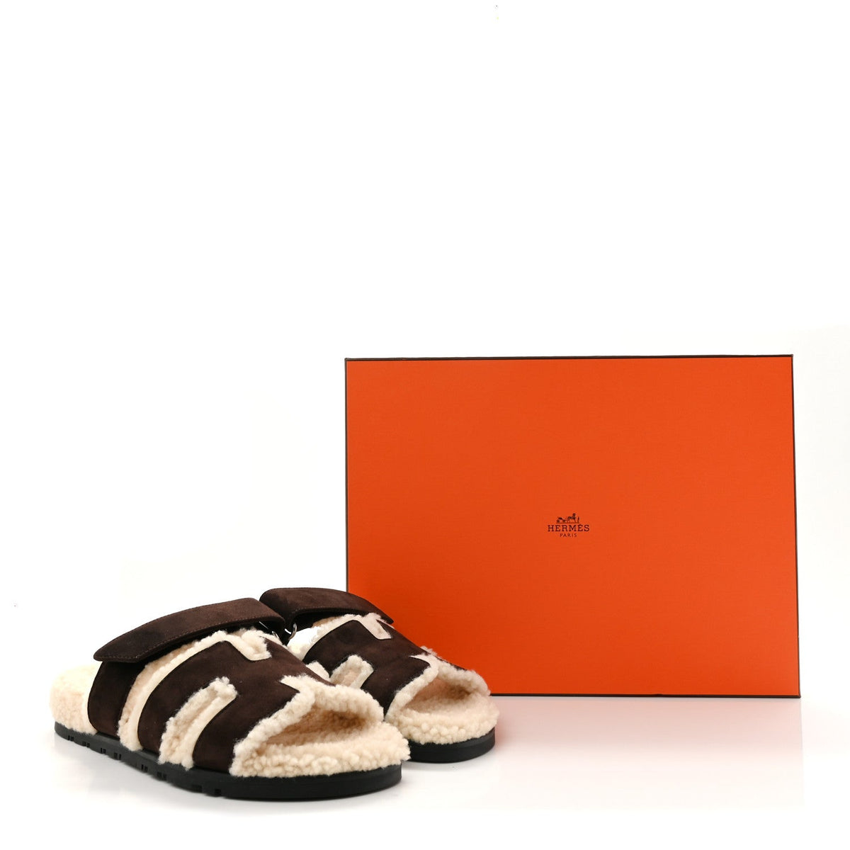 Suede Goatskin Woolskin Womens Chypre Sandals 37.5 Marron Ebene