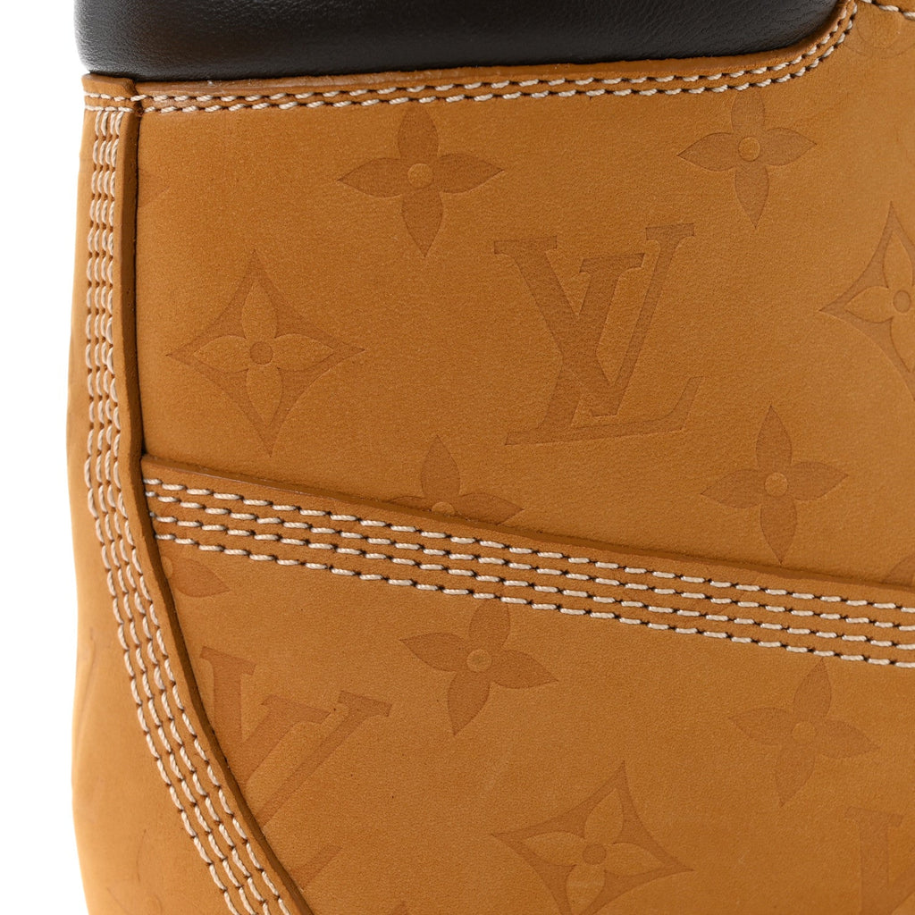 X Timberland Suede Calfskin Monogram Mens Ankle Boots 9 Wheat