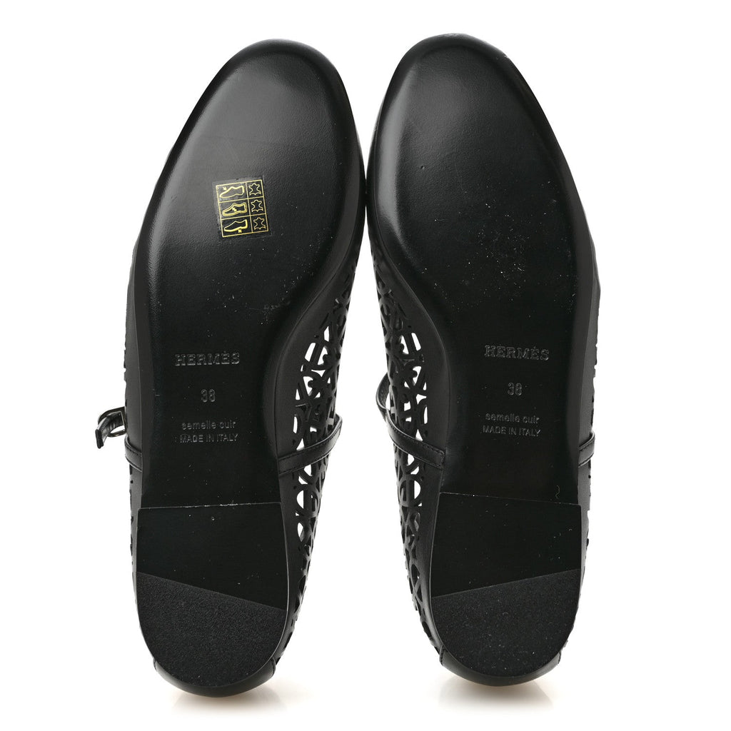 Calfskin Chaine d'Ancre Meli Ballet Flats 38 Black