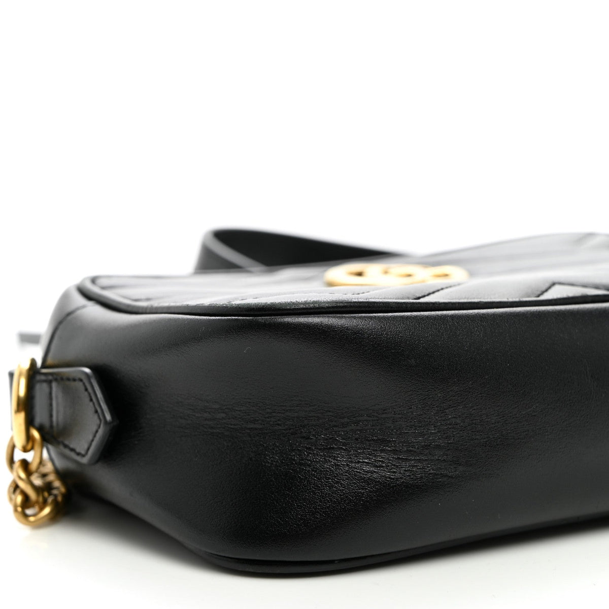 Calfskin Matelasse Mini GG Marmont Camera Bag Black