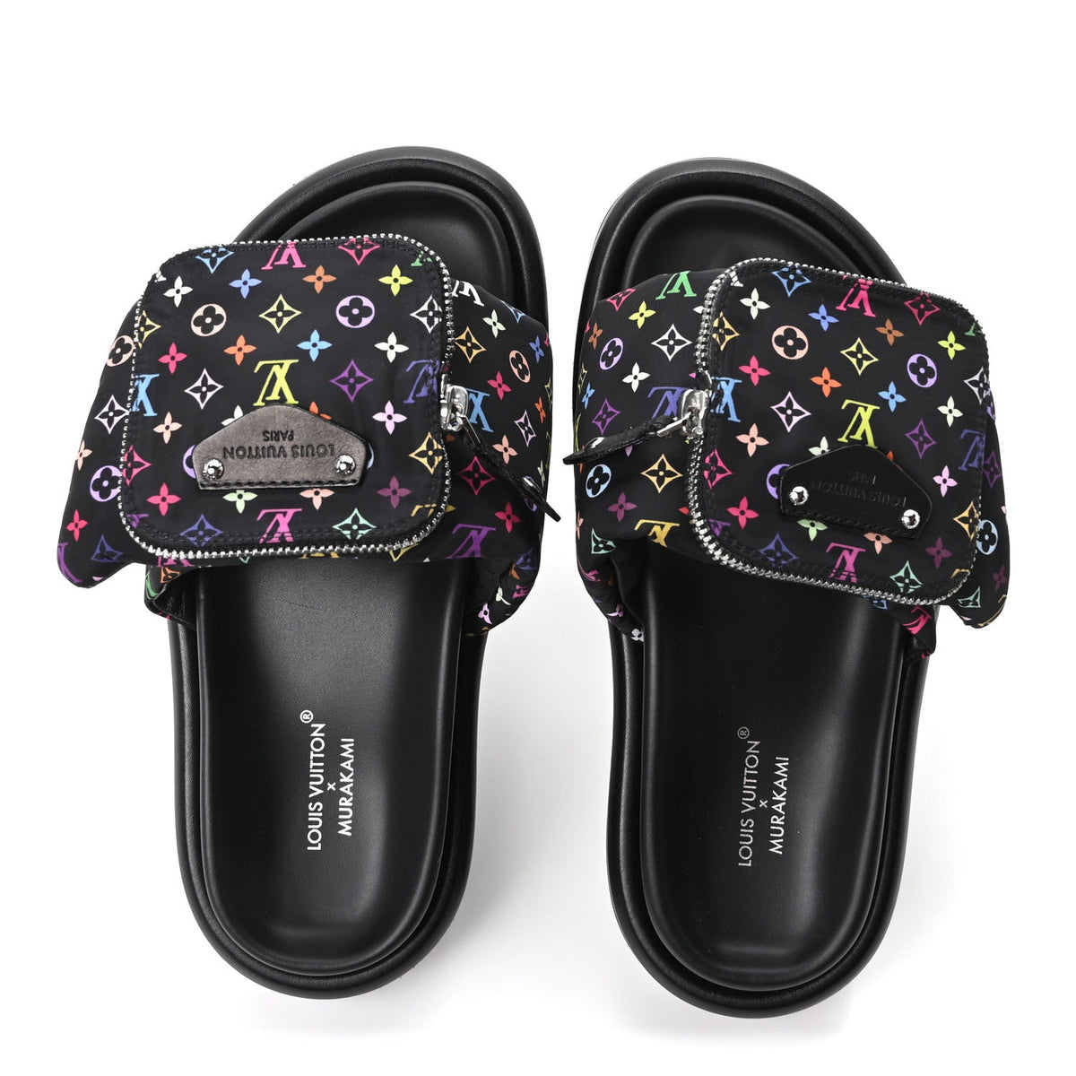 LV X TM Monogram Multicolor Pool Pillow Flat Comfort Mule 35 Black