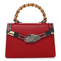 Calfskin Snakeskin Small Lilith Top Handle Bag Red