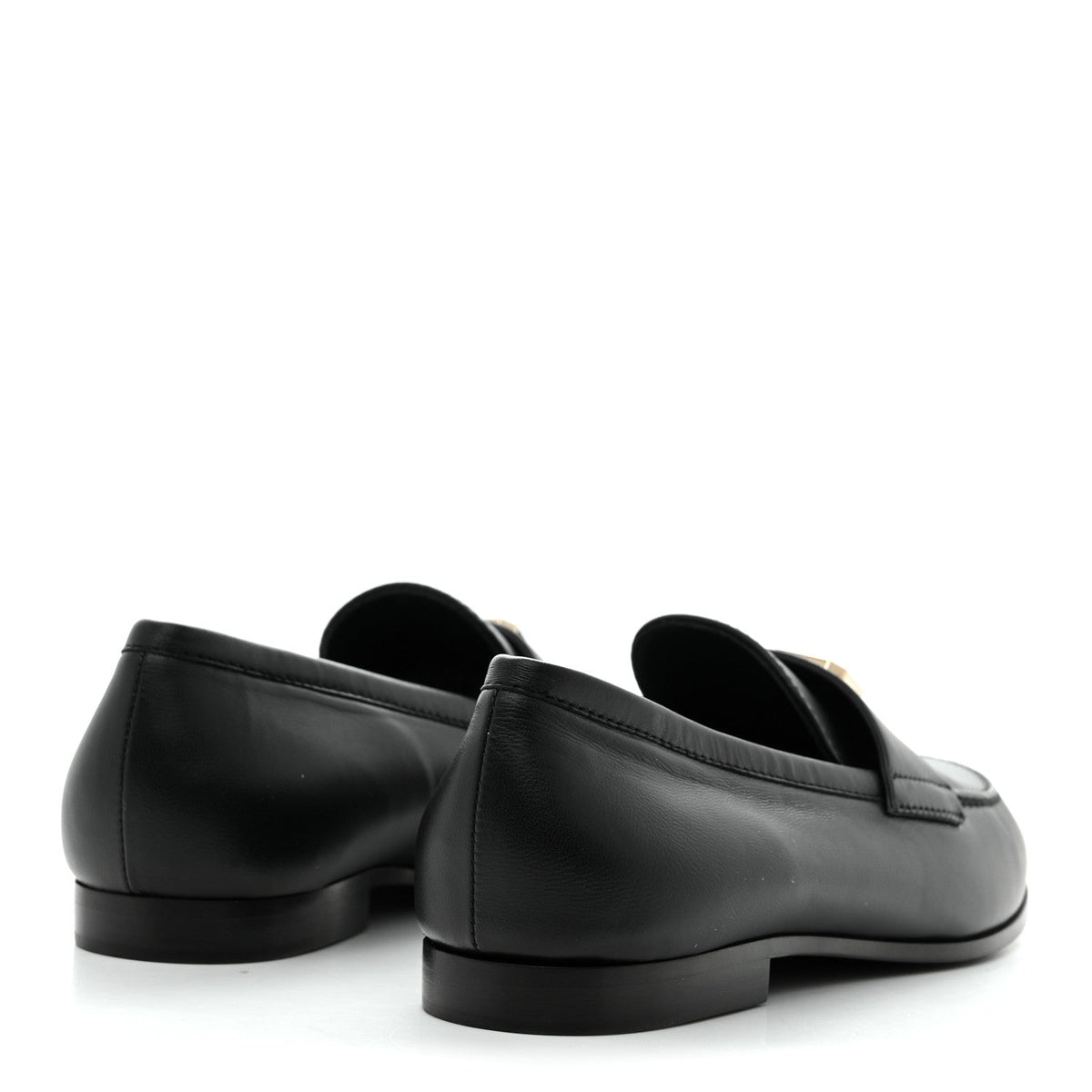Lambskin Enamel CC Moccasin Loafers 37 Black