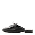 Fringed Calfskin Oz Mules 36.5 Black