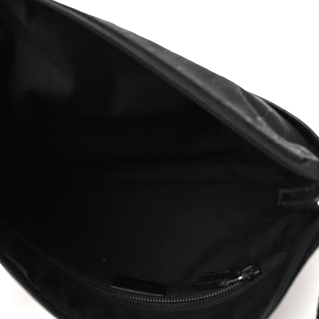 Monogram Calfskin Perforated Medium Flat Messenger Bag Black