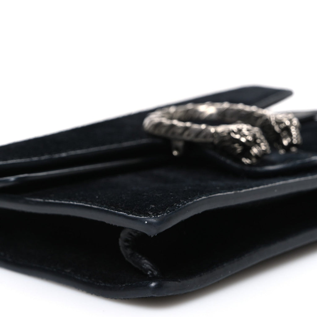 Suede Super Mini Dionysus Shoulder Bag Black